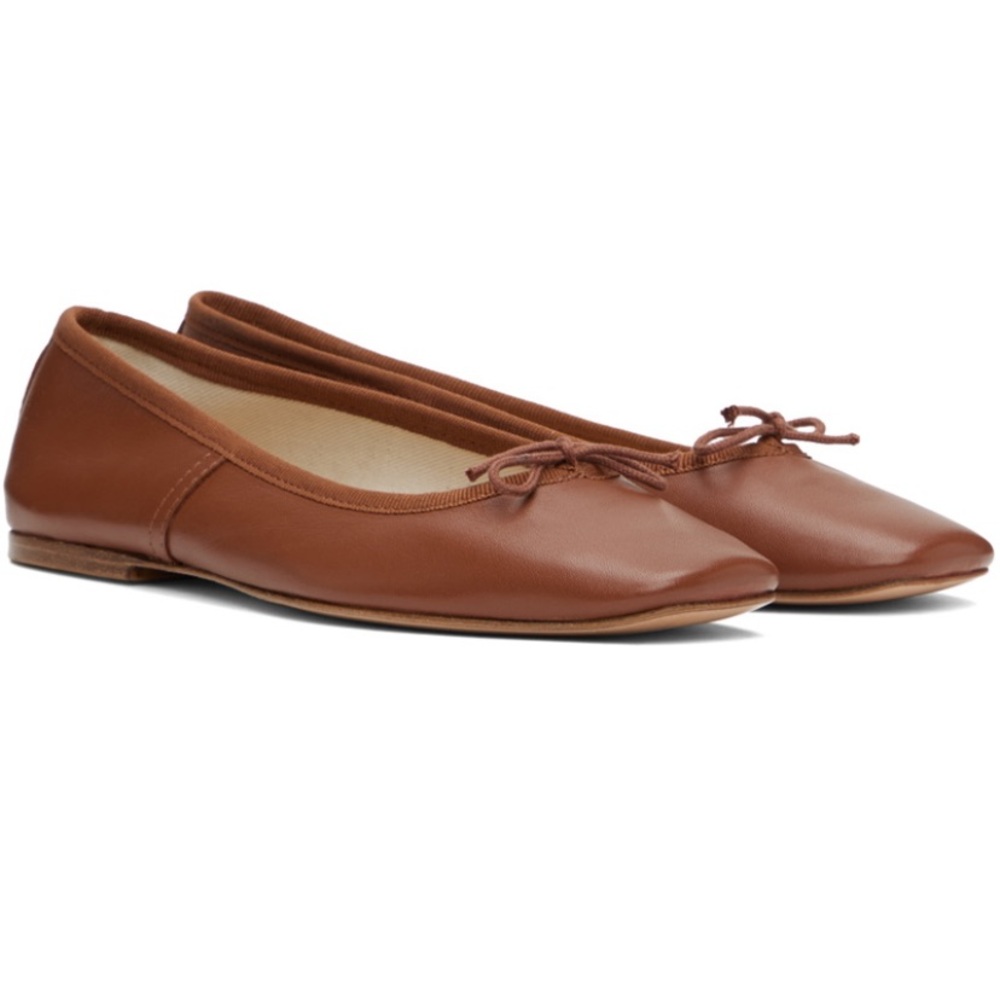 NWB APC Brown Leather Ballet Flats - Size 40